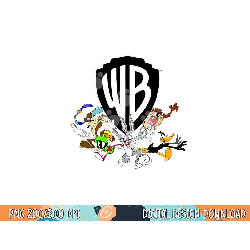 WB100 Looney Tunes Retro Scatter Warner Bros. Group Logo  png, sublimation .jpg
