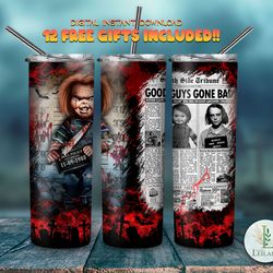 chucky's deadly retreat hide and seek of death, 20oz skinny tumbler, 30oz skinny tumbler