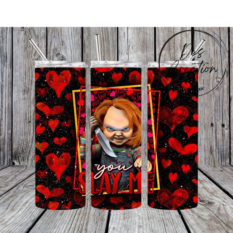 Chucky's Rampage Bloodstained Playtime, 20oz skinny tumbler, 30oz skinny tumbler.jpg