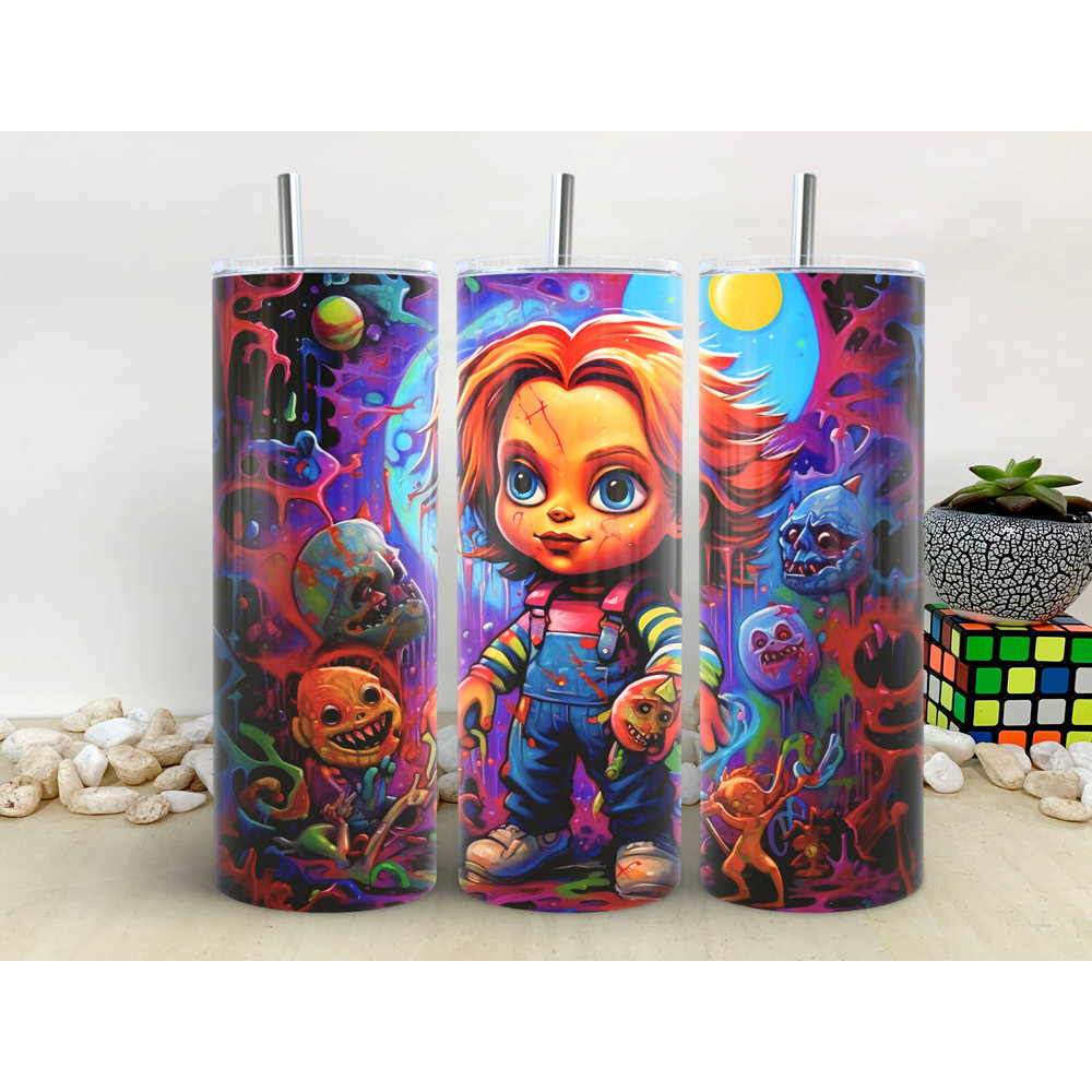 Chucky's Sinister Plans Unholy Machinations, 20oz skinny tumbler, 30oz skinny tumbler.jpg