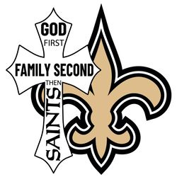 god first family second then saints svg