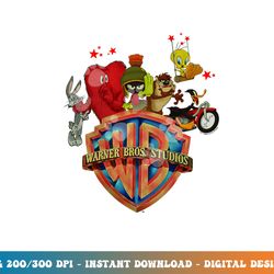 wb100 looney tunes trouble makers warner bros. logo  png, sublimation