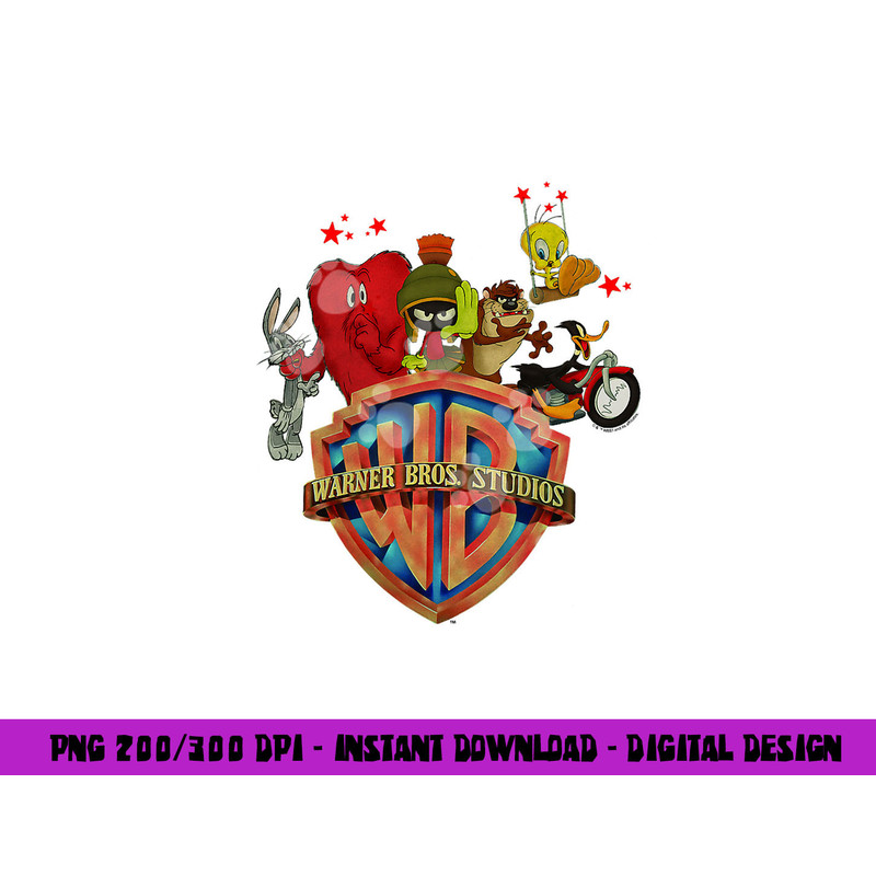 WB100 Looney Tunes Trouble Makers Warner Bros. Logo  png, sublimation .jpg