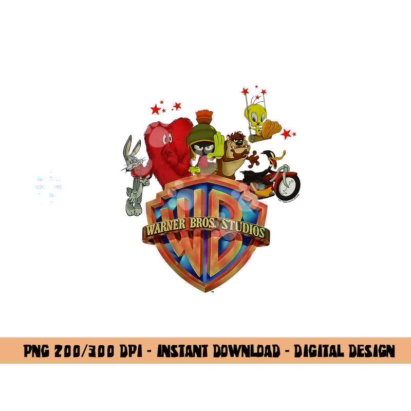 WB100 Looney Tunes Trouble Makers Warner Bros. Logo png, sublimation .jpg