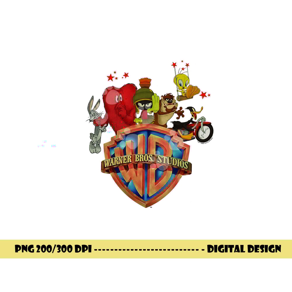 WB100 Looney Tunes Trouble Makers Warner Bros. Logo png, sublimation .jpg