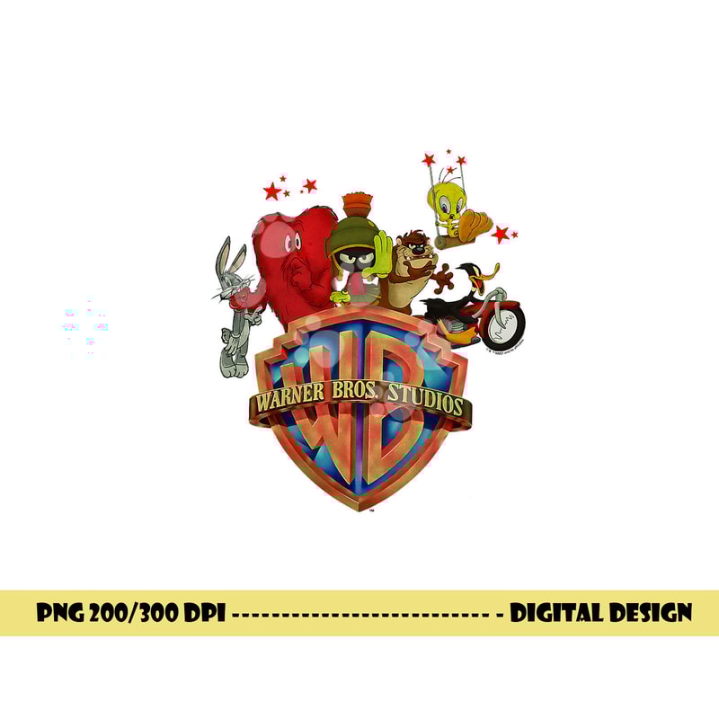WB100 Looney Tunes Trouble Makers Warner Bros. Logo png, sublimation .jpg