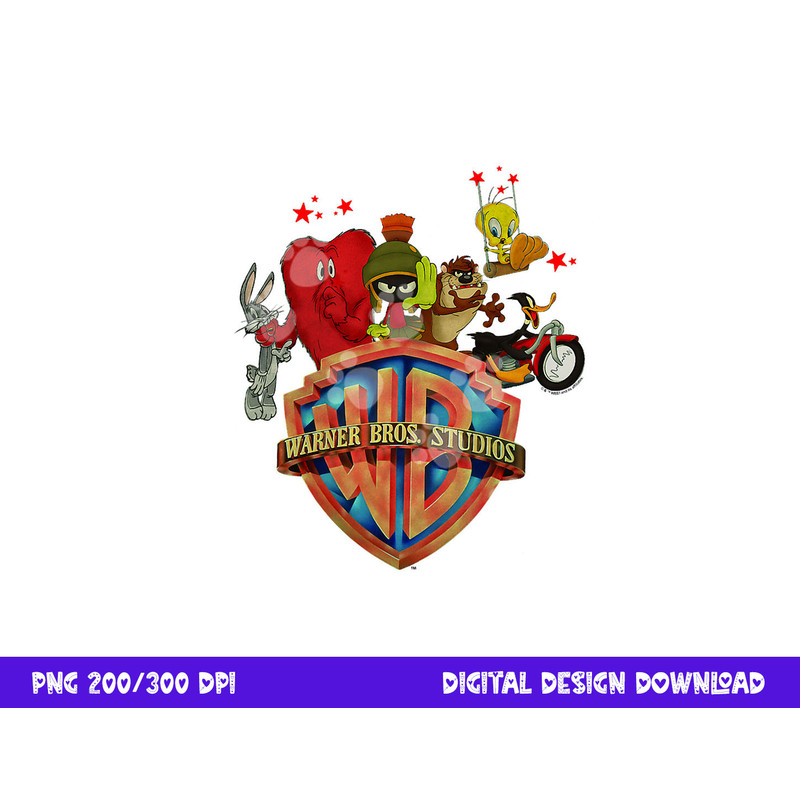 WB100 Looney Tunes Trouble Makers Warner Bros. Logo png, sublimation .jpg