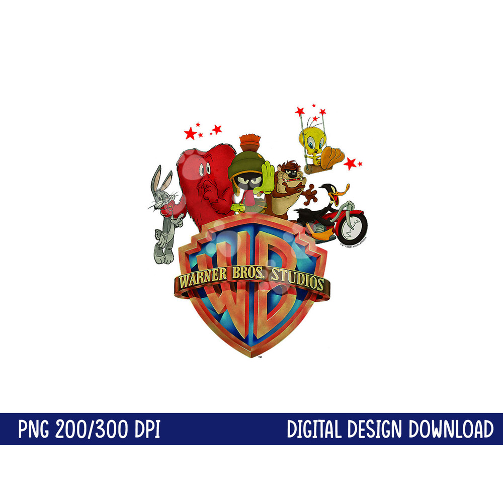 WB100 Looney Tunes Trouble Makers Warner Bros. Logo png, sublimation .jpg