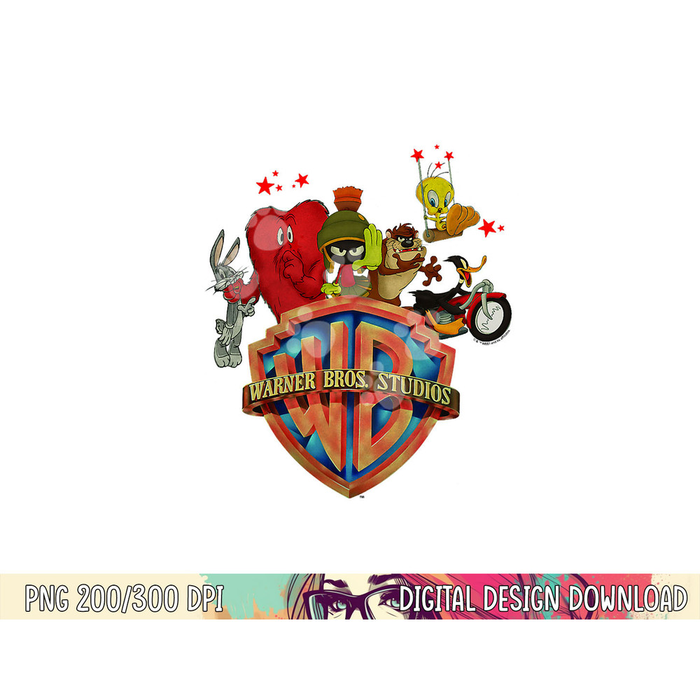 WB100 Looney Tunes Trouble Makers Warner Bros. Logo png, sublimation .jpg