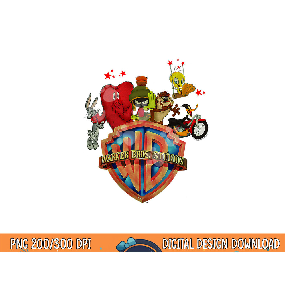 WB100 Looney Tunes Trouble Makers Warner Bros. Logo  png, sublimation .jpg