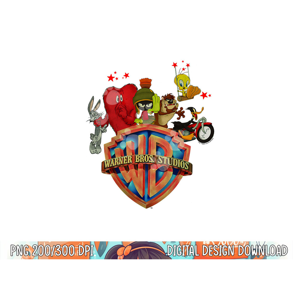 WB100 Looney Tunes Trouble Makers Warner Bros. Logo png, sublimation .jpg
