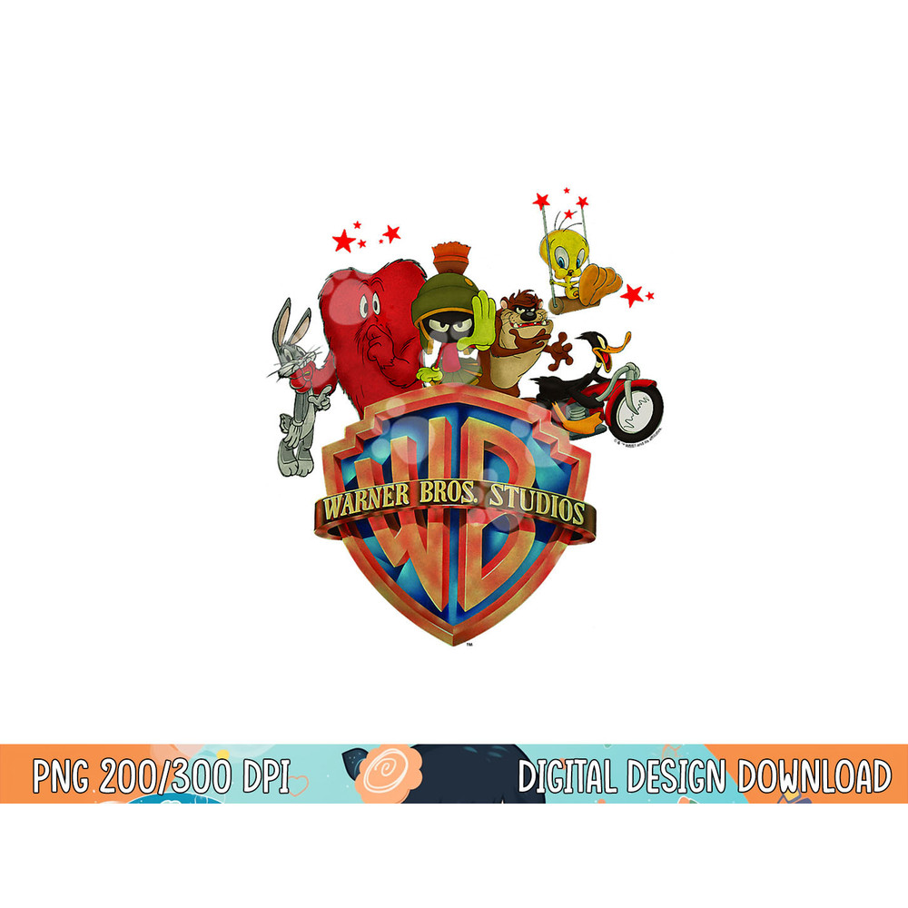 WB100 Looney Tunes Trouble Makers Warner Bros. Logo  png, sublimation .jpg