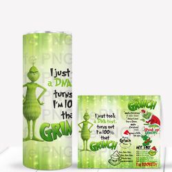 Grinch Skinny Glitter tumbler, Sublimation 20oz Skinny Glitter Tumbler, Christmas wrap 30oz skinny Glitter tumbler