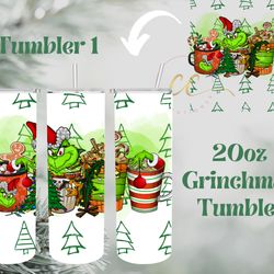 grinchmas coffee stainless steel tumbler,latte stainless steel tumbler, straw christmas straight stainless steel tumbler