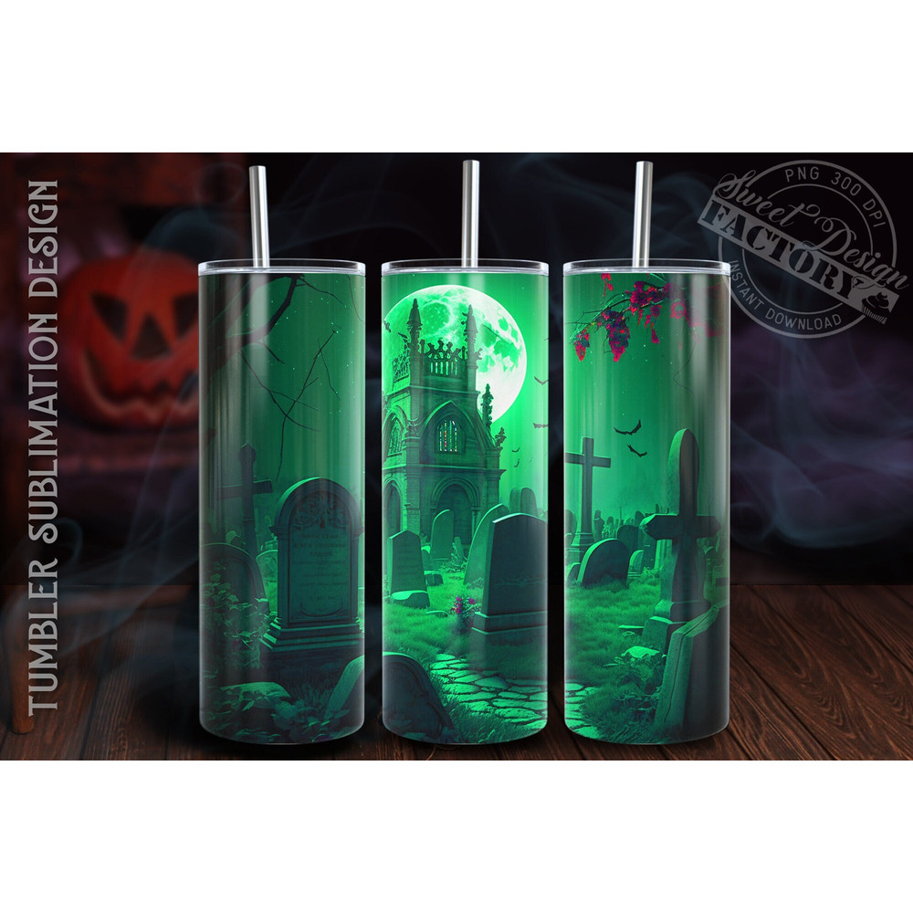 Graveyard Tumbler Wrap Tumbler, Horror Movie 20oz Skinny Tumbler, Horror Movie Tumbler, Horror Movie 30oz Skinny Tumbler.png