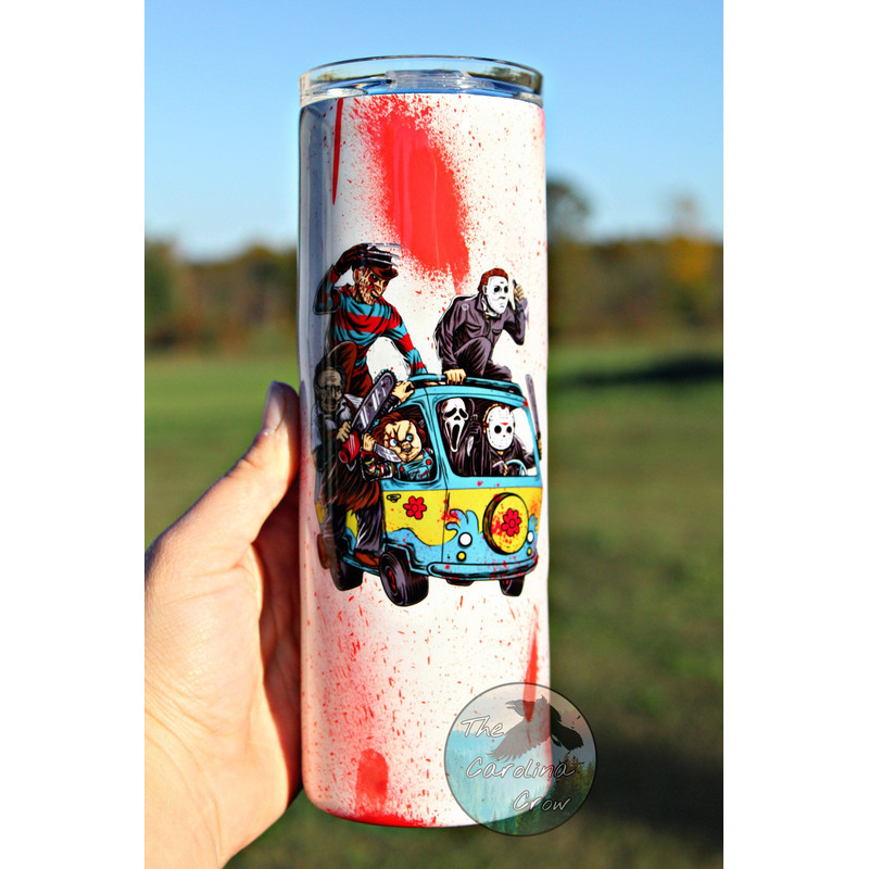 Halloween Horror Character Tumbler, Horror Movie 20oz Skinny Tumbler, Horror Movie Tumbler, Horror Movie 30oz Skinny Tumbler.png