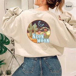 retro country music crewneck long sleeve shirt, aesthetic southern country desert hoodies, vintage western sweatshirt fo