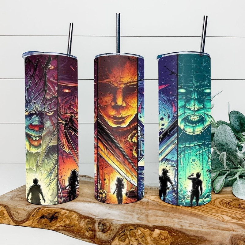 Halloween Movie Horror Tumbler, Horror Movie 20oz Skinny Tumbler, Horror Movie Tumbler, Horror Movie 30oz Skinny Tumbler.png
