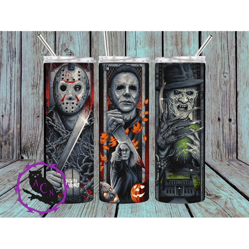 Scary Movie Horror Stars Tumbler, Horror Movie 20oz Skinny Tumbler, Horror Movie Tumbler, Horror Movie 30oz Skinny Tumbler.png