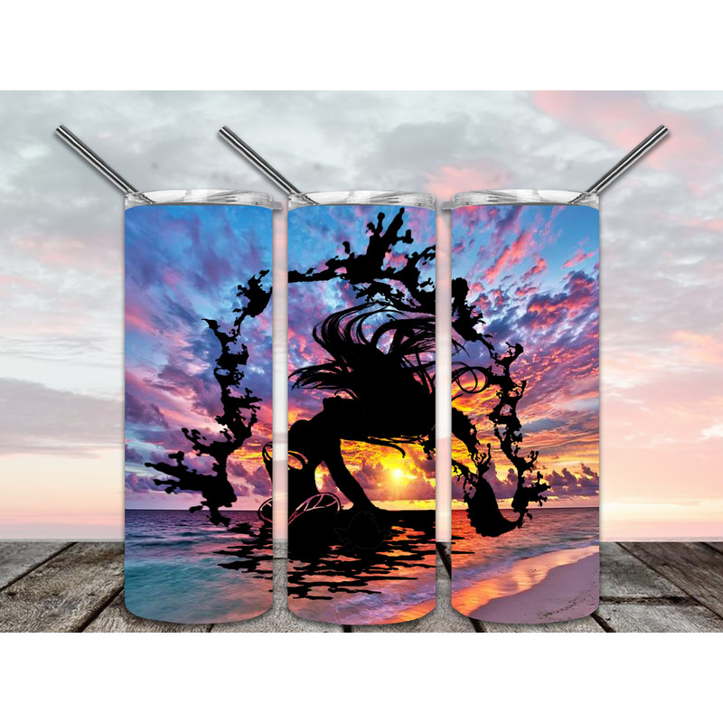 Mermaid Silhouette 20oz Skinny Tumbler Sublimation Designs for StraightTapered Tumbler PNG File Digital Download.jpg