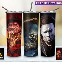 elm street's curse freddy's sinister vengeance, 20oz skinny tumbler, 30oz skinny tumbler
