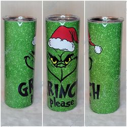 grinch please christmas stainless steel tumbler, grinchmas stainless steel tumbler, christmas stainless steel tumbler