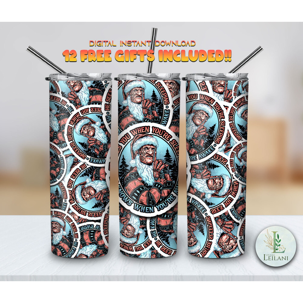 Elm Street's Nightmares Terror Unleashed, 20oz skinny tumbler, 30oz skinny tumbler.jpg