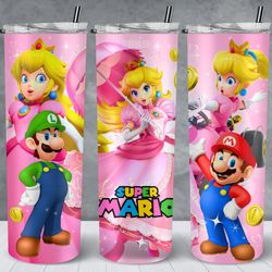 princess peach tumbler, princess peach skinny tumbler