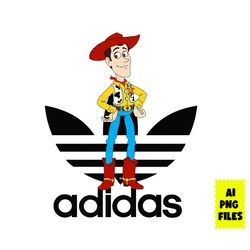 woody adidas png, adidas logo png, woody png, toy story png, cartoon adidas png, cartoon png, ai digital file