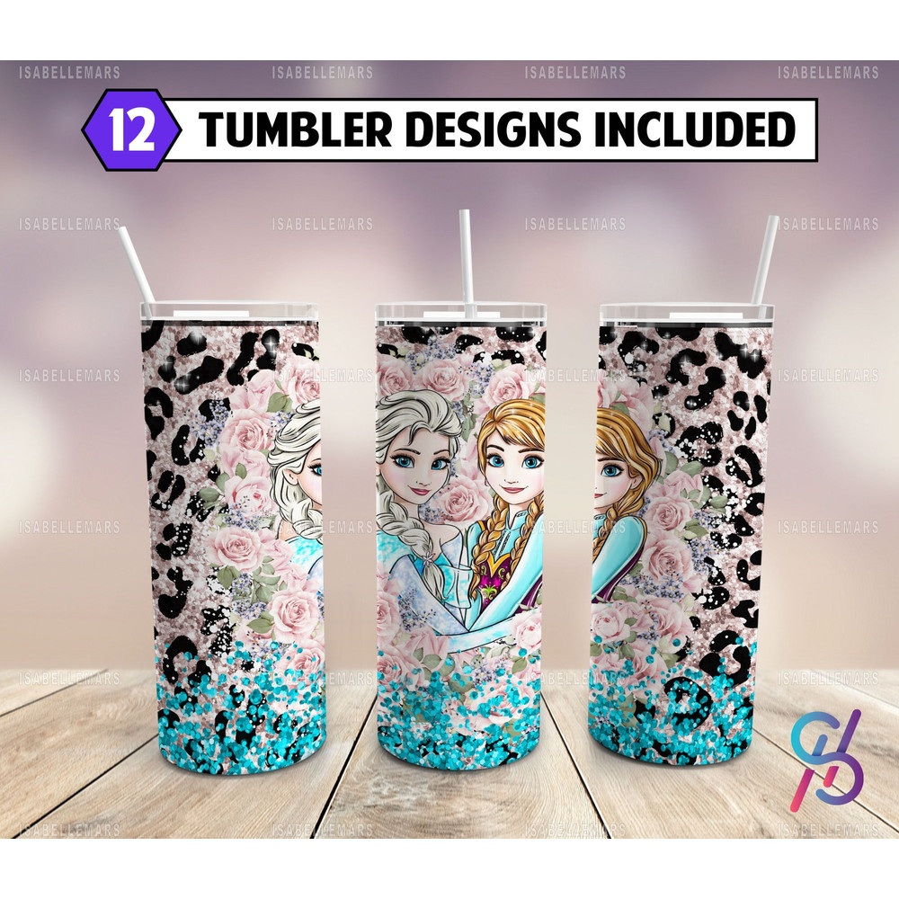 Princess Skinny Tumbler 20 oz Sublimation Design PNG - Movie Character Tumbler Straight and Tapered PNG.jpg