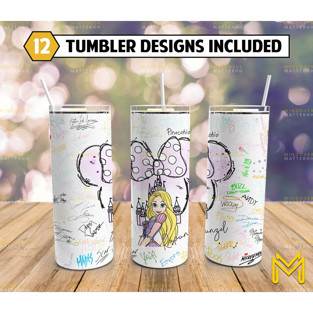 Princess Skinny Tumbler 20 oz Sublimation Design PNG - Movie Character Tumbler Straight and Tapered PNG-1.jpg