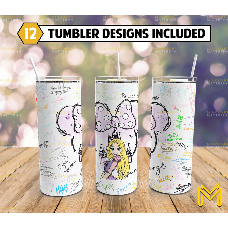 Princess Skinny Tumbler 20 oz Sublimation Design PNG - Movie Character Tumbler Straight and Tapered PNG-1.jpg