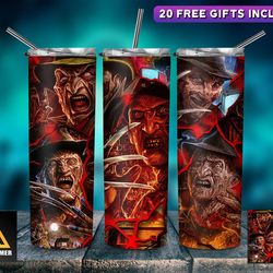 freddy's silent night christmas of horror, 20oz skinny tumbler, 30oz skinny tumbler