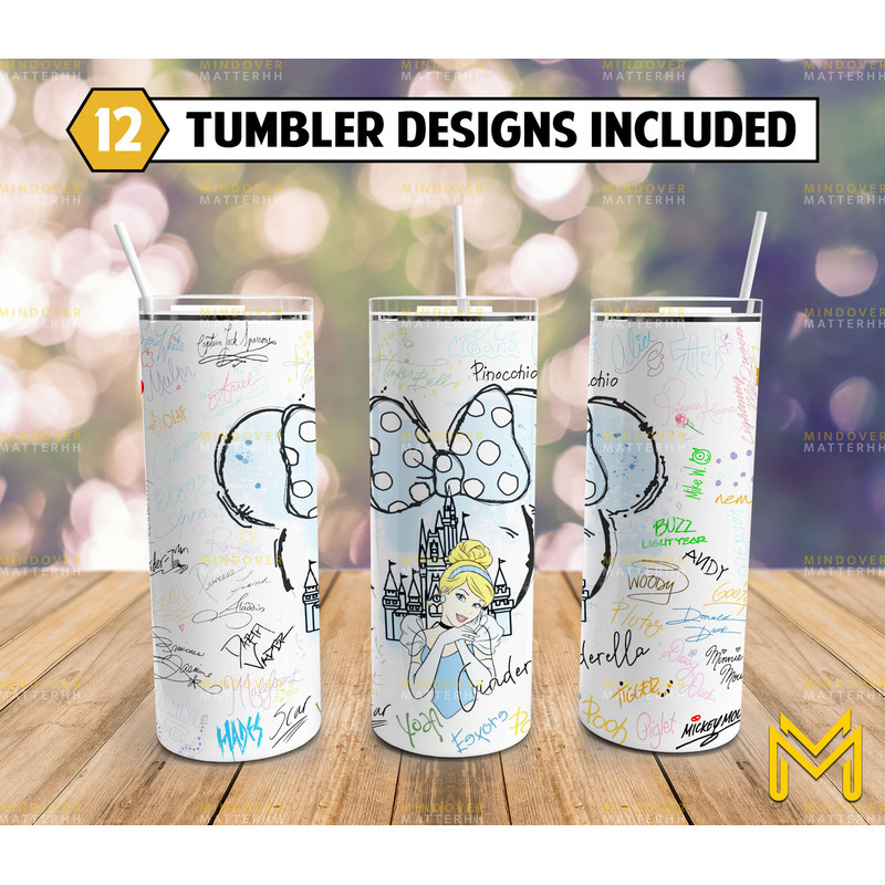Princess Skinny Tumbler 20 oz Sublimation Design PNG - Movie Character Tumbler Straight and Tapered PNG-6.jpg