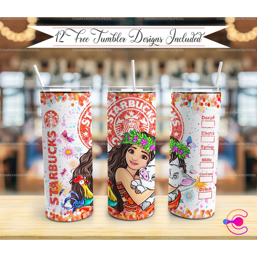 Princess Skinny Tumbler 20 oz Sublimation Design PNG - Movie Character Tumbler Straight and Tapered PNG-8.jpg