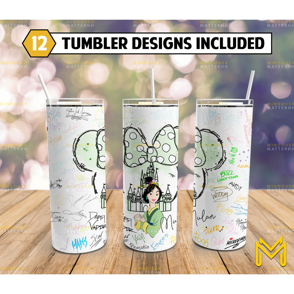 Princess Skinny Tumbler 20 oz Sublimation Design PNG - Movie Character Tumbler Straight and Tapered PNG-9.jpg