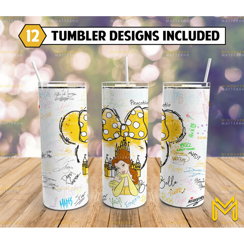 Princess Skinny Tumbler 20 oz Sublimation Design PNG - Movie Character Tumbler Straight and Tapered PNG-13.jpg