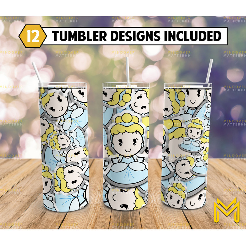 Princess Skinny Tumbler 20 oz Sublimation Design PNG - Movie Character Tumbler Straight and Tapered PNG-14.jpg