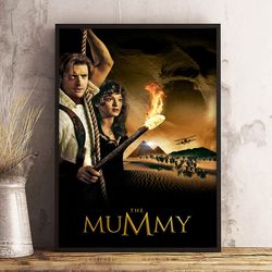 the mummy poster, movie poster, film poster, wall art, wall decor, prints, home decor, descent into darkness poster