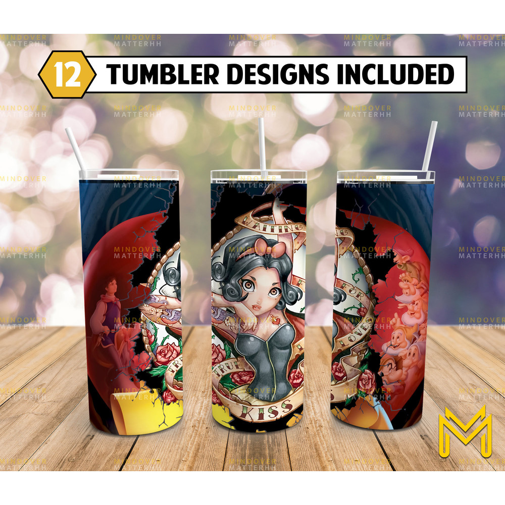 Princess Skinny Tumbler 20 oz Sublimation Design PNG - Movie Character Tumbler Straight and Tapered PNG-16.jpg