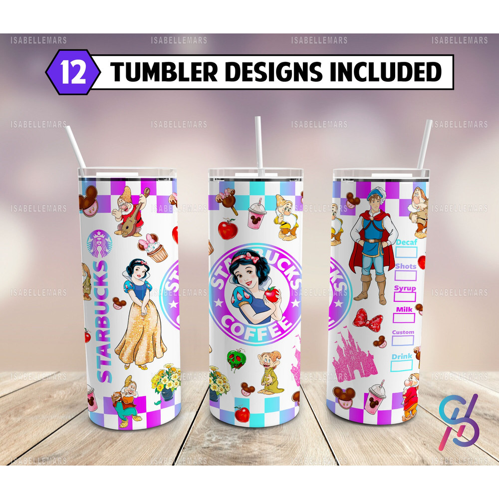 Princess Skinny Tumbler 20 oz Sublimation Design PNG - Movie Character Tumbler Straight and Tapered PNG-17.jpg