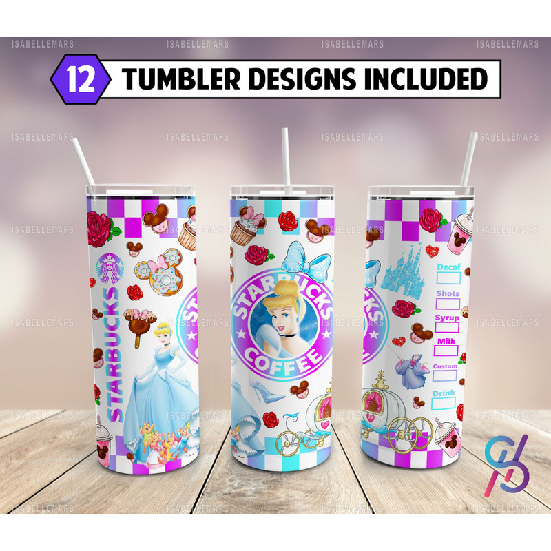 Princess Skinny Tumbler 20 oz Sublimation Design PNG - Movie Character Tumbler Straight and Tapered PNG-18.jpg