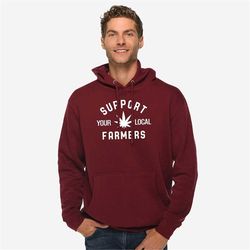 funny support your local farmers weed sweatshirt, marijuana gifts for stoner, crewneck long sleeve shirt, stoner hoodie