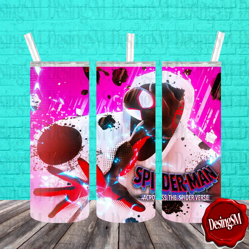 Spider-Man Across the Spider-Verse Tumbler Desing, Skinny Tumbler 20oz Design, Spiderman Sublimation, Digital png, Spiderman wrap png-1.jpg