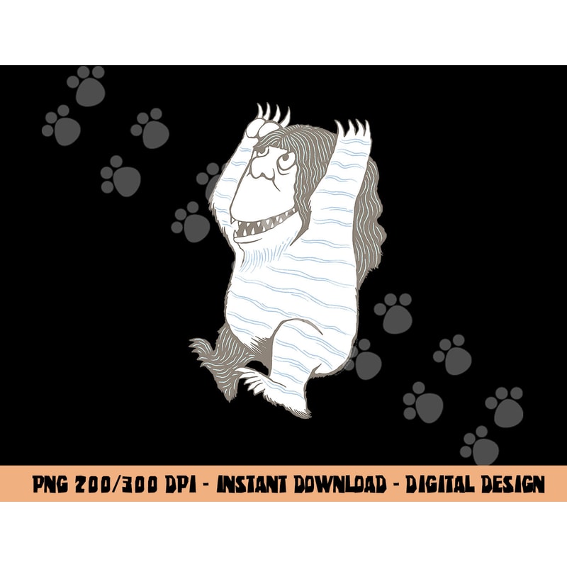 Where the Wild Things Are Striped Monster png, sublimation .jpg