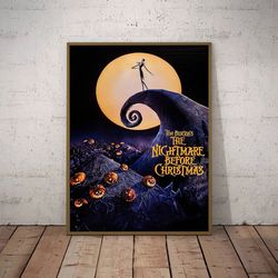 the nightmare before christmas poster, movie poster, film poster, wall art, wall decor, prints, home decor, haunting