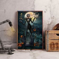 the nightmare before christmas poster, movie poster, film poster, wall art, wall decor, prints, home decor, ghoulish