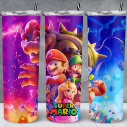 super mario tumbler, super mario skinny tumbler