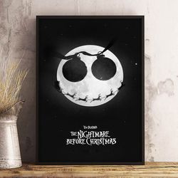 the nightmare before christmas poster, movie poster, film poster, wall art, wall decor, prints, home decor, eerie