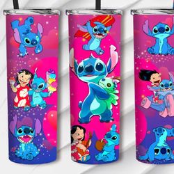 stitch serenity tumbler, stitch tumbler, stitch 20oz skinny tumbler, stitch 30oz skinny tumbler